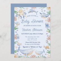 Aquarela Sob O Chá de fraldas Marítimo