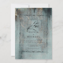 Aquarela Teal Oceânica Moderna c/ Casamento em Our