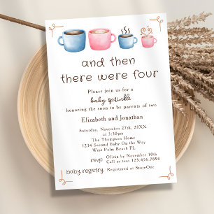 Convite Aquarela Tema Café Coisinha de 2º Chá de Bebê