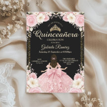 Aquarela Tiara Dourada Preto e Rosa Beije