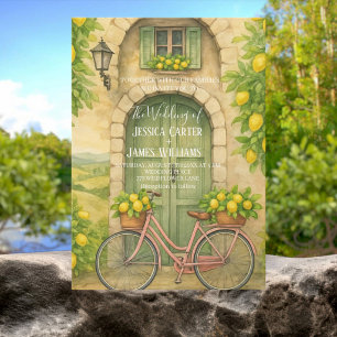 Convite Aquarela Toscana Itália Casamento Vintage Citrinos