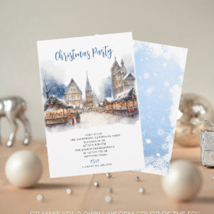 Convite Aquarela tradicional inverno feliz Natal