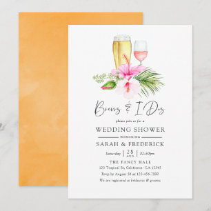 Convite Aquarela Tropical Floral Beach Brews antes de mim