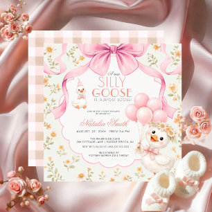 Convite Aquarela Tudo em Um Chuveiro de Bebê Silly Goose B