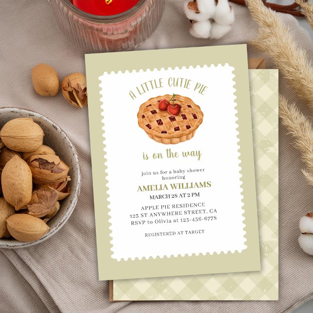 Convite Aquarela Um chá de fraldas de queda de torta (Criador carregado)