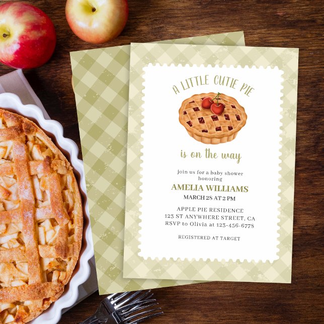 Convite Aquarela Um chá de fraldas de queda de torta (Criador carregado)