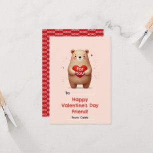 Convite Aquarela Urso Coração Vermelho xoxo Dia dos Namora