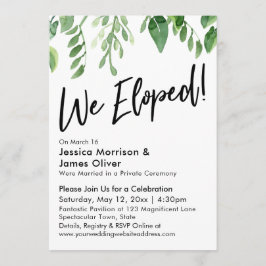 Convite Aquarela Verde Nós Fugimos! Somente Recepção
