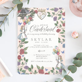 Convite Aquarela Vintage Alice no País das Maravilhas Aniv