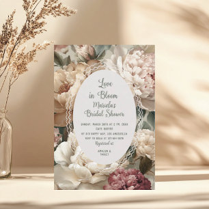 Convite Aquarela Vintage Botânico amor em flor Casamento S