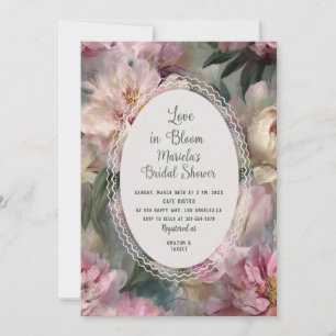 Convite Aquarela Vintage Botânico amor em flor Noiva S
