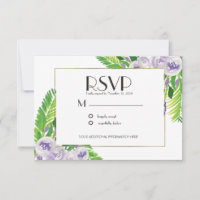 Aquarela Violeta Roxo Floral Casamento