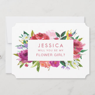 Convite Aquarela Você Será Meu Pedido De Menina Flor