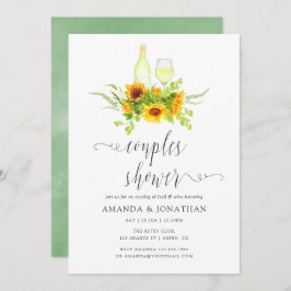 Convite Aquarelas Casais Sunflower Chá Provando