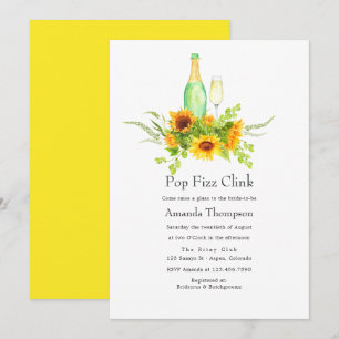 Convite Aquarelas Pop Fizz Clink Chá de panela