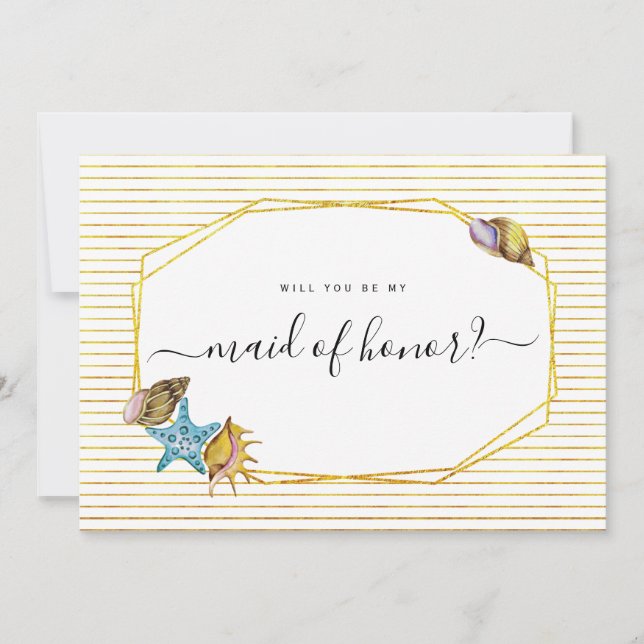 Convite Aquarelas, você será minha madrinha de casamento? (Frente)