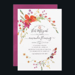 Convite Aquarelle Wild Flower Bat Mitzvah<br><div class="desc">Convite colorido de morcegos de flores de campo mitzvah com tipografia elegante,  personalizável para suas especificidades de evento.</div>