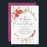 Convite Aquarelle Wild Flower Bat Mitzvah<br><div class="desc">Convite colorido de morcegos de flores de campo mitzvah com tipografia elegante,  personalizável para suas especificidades de evento.</div>