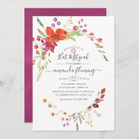 Aquarelle Wild Flower Bat Mitzvah