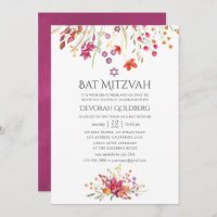 Aquarelle Wild Flower Bat Mitzvah