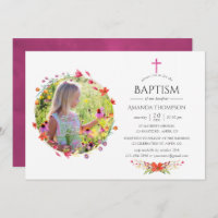 Aquarelle Wildflower Baptism ou Christening