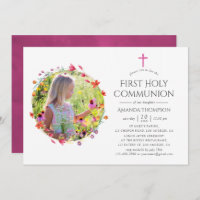 Aquarelle Wildflower Baptism ou Christening