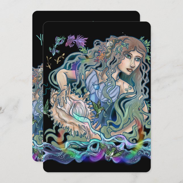 Convite Aquarius Zodiac (Frente/Verso)