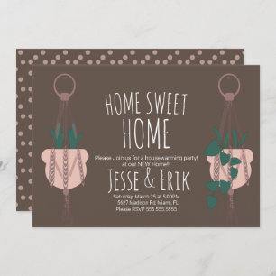 Convite Aquecimento da Casa de Plantação Moderna de Macram