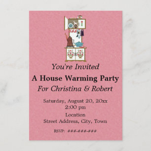 Convite Aquecimento da Casa Retro White Stocks Vintage Ute