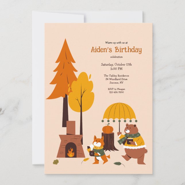 Convite Aquecimento de animais florestais (Frente)