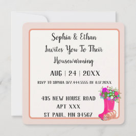 Convite Aquecimento Doméstico Mínimo Moderno Botânico Grit