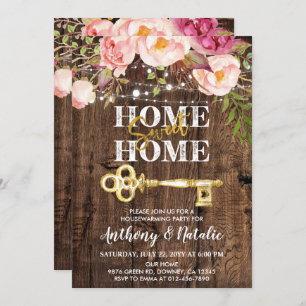 Convite Aquecimento Floral Rustic Wood Boho