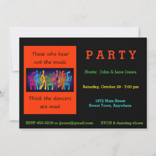 Convite Aqueles que ouvem não a música pensar dançarino