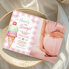 Convite Aqui Está a Colher de Sorvete Bebê Shower Foto