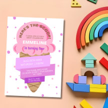 Aqui Está a Colher Sorvete Doce Rosa Aniversário