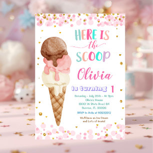 Convite Aqui está a Festa de aniversário do Scoops Cone So