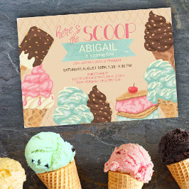 Convite Aqui está a Festa de aniversário do Sorvete Scoop