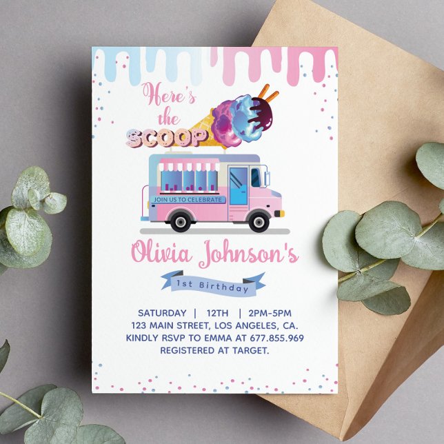 Convite Aqui está a Festa de primeiro aniversario da Garot (Criador carregado)