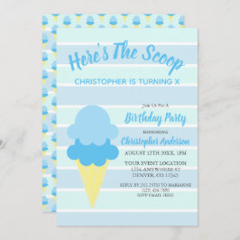 Convite Aqui está o aniversário do Sorvete de colher