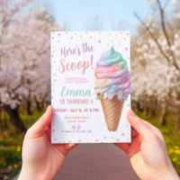 Aqui está o Aniversário do Sorvete Rosa de Pastel