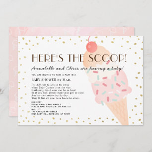 Convite Aqui está o Chá de fraldas do Sorvete Scoop por Co