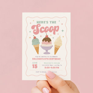 Convite Aqui está o Sorvete de Aniversário