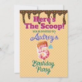 Convite Aqui está o Sorvete Waffle Cone