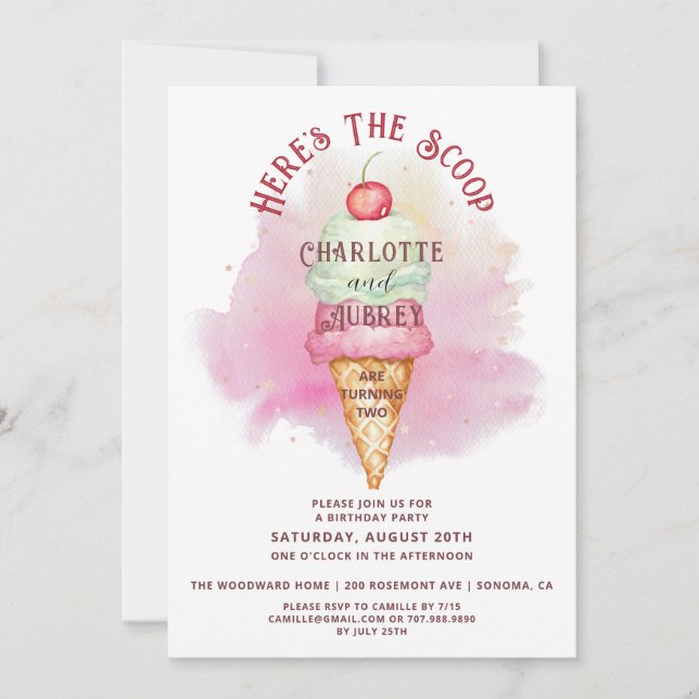 Convite Aqui estão os gêmeos do furo virando duas Festas d (Frente)