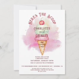 Convite Aqui estão os gêmeos do furo virando duas Festas d