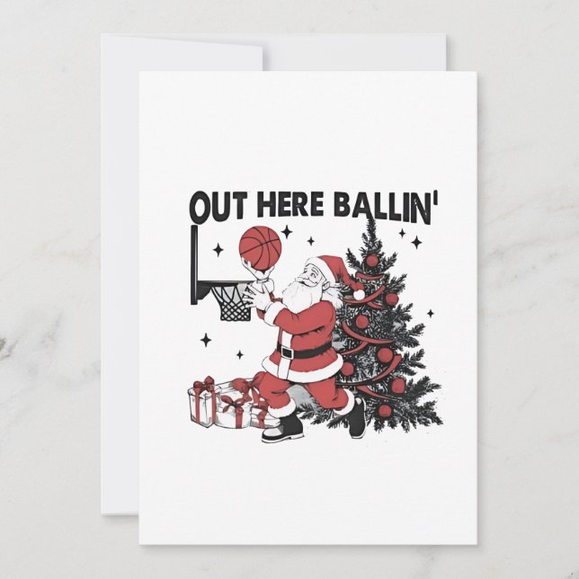 Convite Aqui fora jogando Basquete Esporte Natal (Frente)
