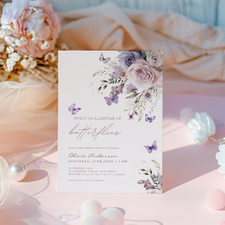 Convite Aqui vai para uma vida de Chá de panela de borbole