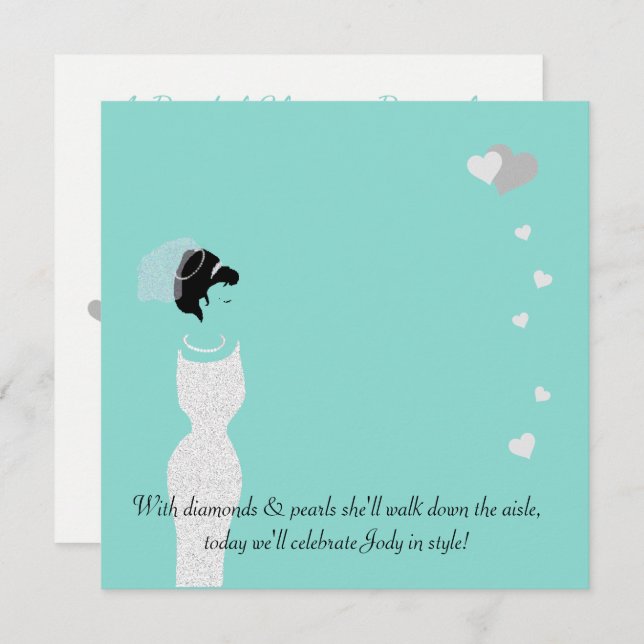 Convite Aqui Vem A Celebração Bridal Festa Tiara (Frente/Verso)