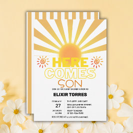 Convite Aqui Vêm As Bandas Amarelas O Chá de fraldas Do Fi