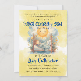 Convite Aqui vem o Chá de fraldas do Filho